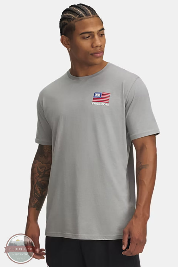 Under Armour 6001862 Freedom Left Chest Short Sleeve T-Shirt in Gray, front