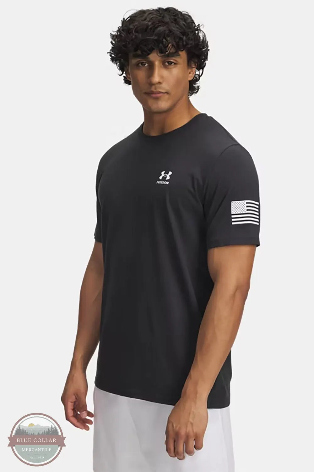 Under Armour 6004096 UA Freedom Flag Men's T-Shirt 001 Black front view