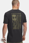 Under Armour 6004096-003 UA Freedom Flag Men's T-Shirt in Black/Military OD Green print