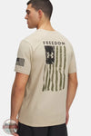 Under Armour 6004096-290 UA Freedom Flag Men's T-Shirt in Desert Sand/Black Imprint