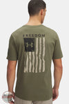 Under Armour 6004096-390 UA Freedom Flag Men's T-Shirt in Marine OD Green/Desert Sand imprint