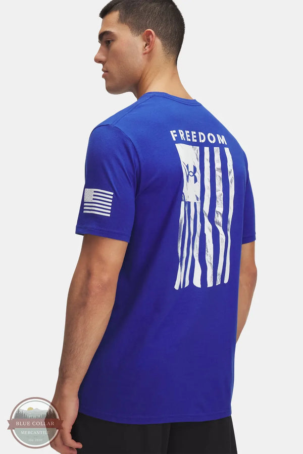 Under Armour 6004096-400 UA Freedom Flag Men's T-Shirt in Royal/White Imprint