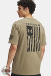 Under Armour 6004096-499 UA Freedom Flag Men's T-Shirt in Federal Tan/Black