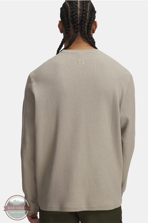 Under Armour 6005030 UA Expanse Waffle Long Sleeve Shirt on 203 tan, rear