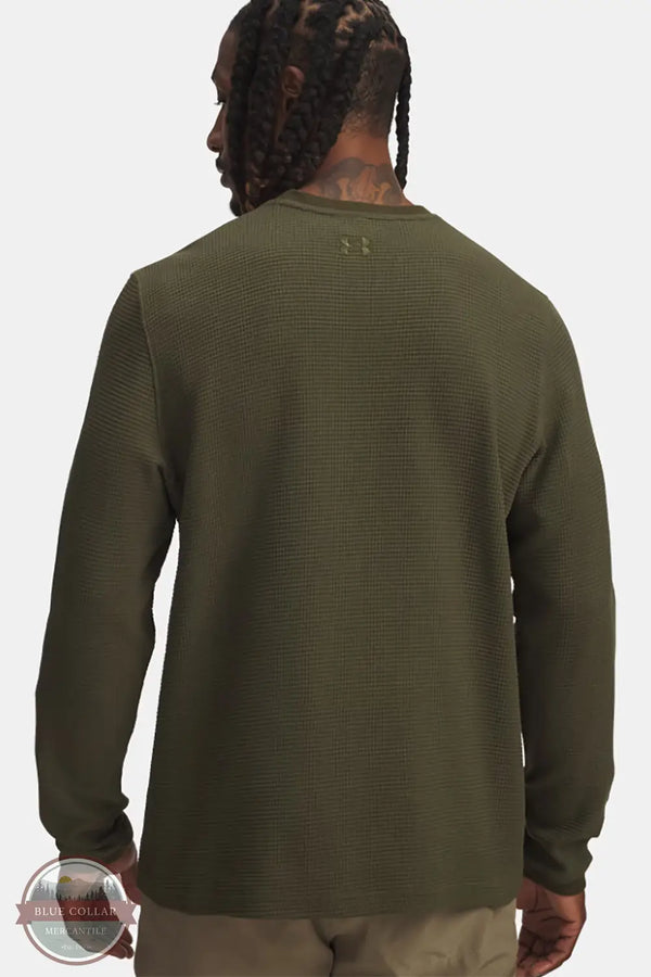 Under Armour 6005030 UA Expanse Waffle Long Sleeve Shirt on 308 green, rear
