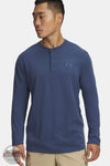 Under Armour 6005033 UA Expanse ColdGear Infrared Long Sleeve Henley Shirt in 418 blue, front