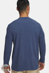 Under Armour 6005033 UA Expanse ColdGear Infrared Long Sleeve Henley Shirt in 418 blue, rear