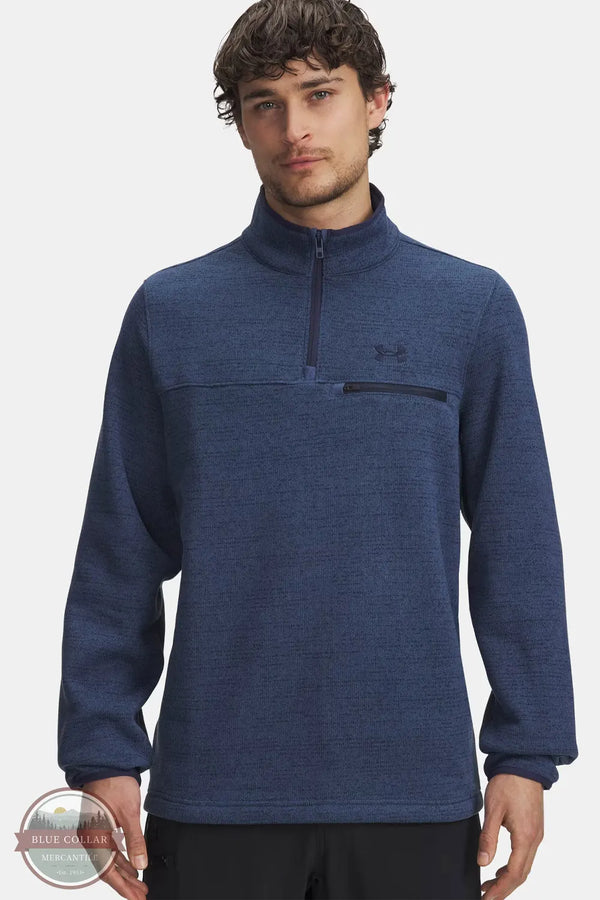 Under Armour 6005058 UA Specialist Men's 1/4 Zip Pullover in 5 Colors! Nu Blue/Navy Front View