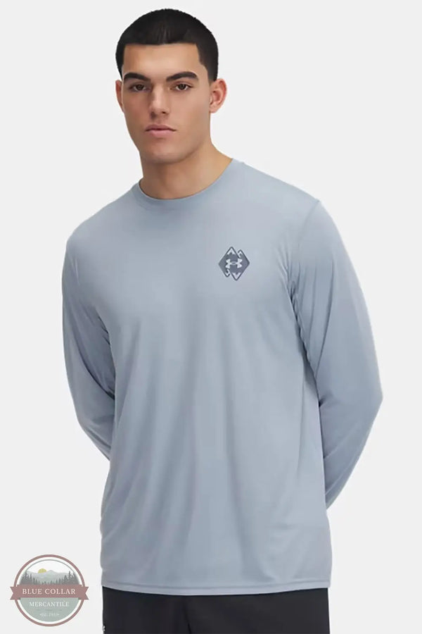 Under Armour 6005317-465 Drift Tide Mountain Long Sleeve T-Shirt in Gray, front