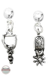 HE-142 Spur Earrings in Cowboy Hat Gift Box by Western Express spur earrings