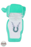 HN-10 Aqua Rhinestone Horseshoe Necklace in Pony Head Gift Box by Western Express opened gift box