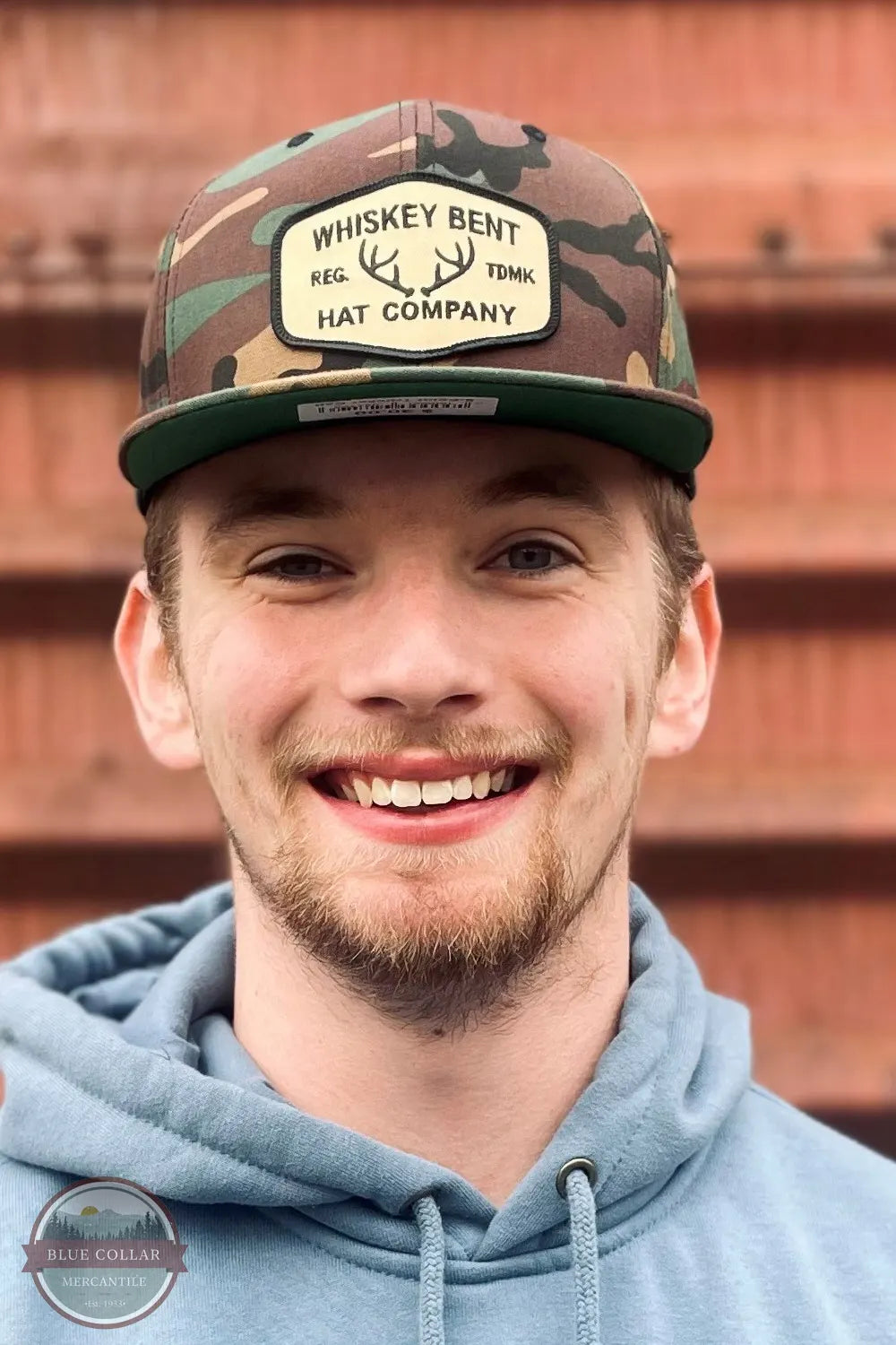 Whiskey Bent Hat Co. 8-PNT 8-Point Trucker Camo Ball Cap worn by Conner