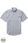 Wolverine W1203610 Mortar Plaid Short Sleeve Button Down Work Shirt 405 Front View