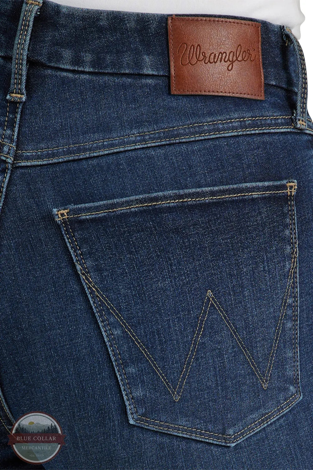 Women's 112359277 Wrangler Bespoke High Rise Bootcut Jean in Lacey rear pocket