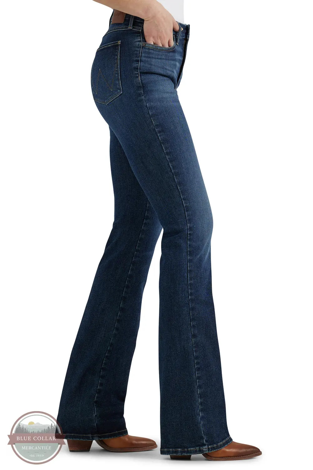 Women's 112359277 Wrangler Bespoke High Rise Bootcut Jean in Lacey side view