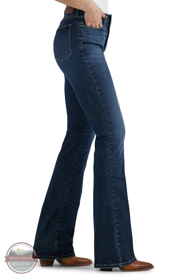 Women's 112359277 Wrangler Bespoke High Rise Bootcut Jean in Lacey side view