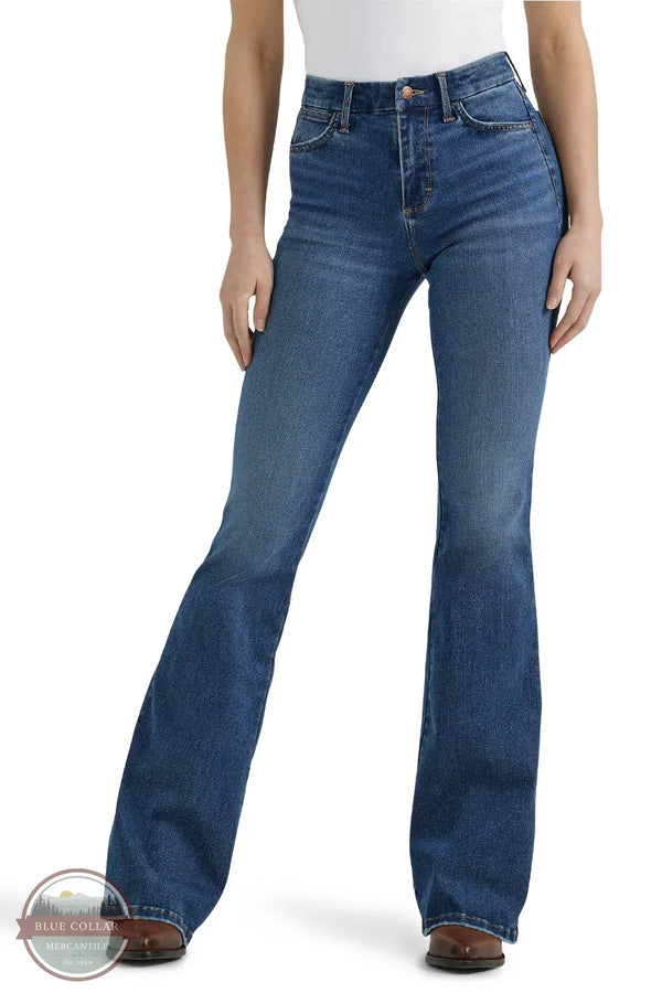 Women's 112359281 Wrangler Bespoke High Rise Flare Jean in Lily front view