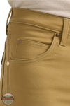 Wrangler 112361466 Cowboy Cut® Tough Comfort Premium Performance 47 Regular Fit Jean in Kelp Tan front pocket
