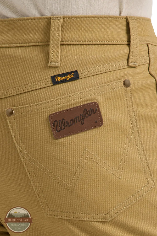 Wrangler 112361466 Cowboy Cut® Tough Comfort Premium Performance 47 Regular Fit Jean in Kelp Tan back pocket