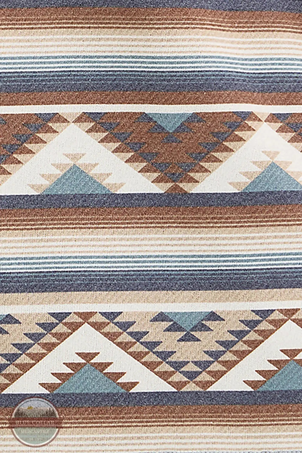 Wrangler 112367281 Americana Brown Relaxed Hoodie pattern detail aztec print