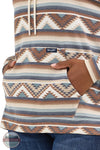 Wrangler 112367281 Americana Brown Relaxed Hoodie pocket detail view