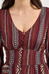 Wrangler 112367389 Retro Western Vintage Peasant Sleeve Dress, waist