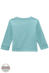Back view of a light blue long-sleeve shirt on a white background Wrangler 112371938 Girl's Aztec Steer Head Sweatshirt back