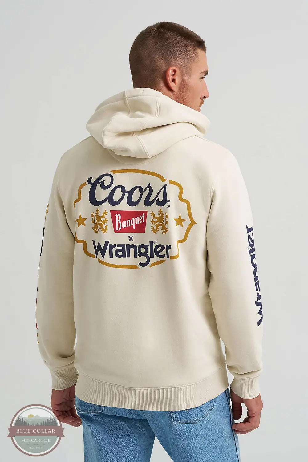 Wrangler 112373866 Wrangler X Coors Long Sleeve Hoodie in cream, rear