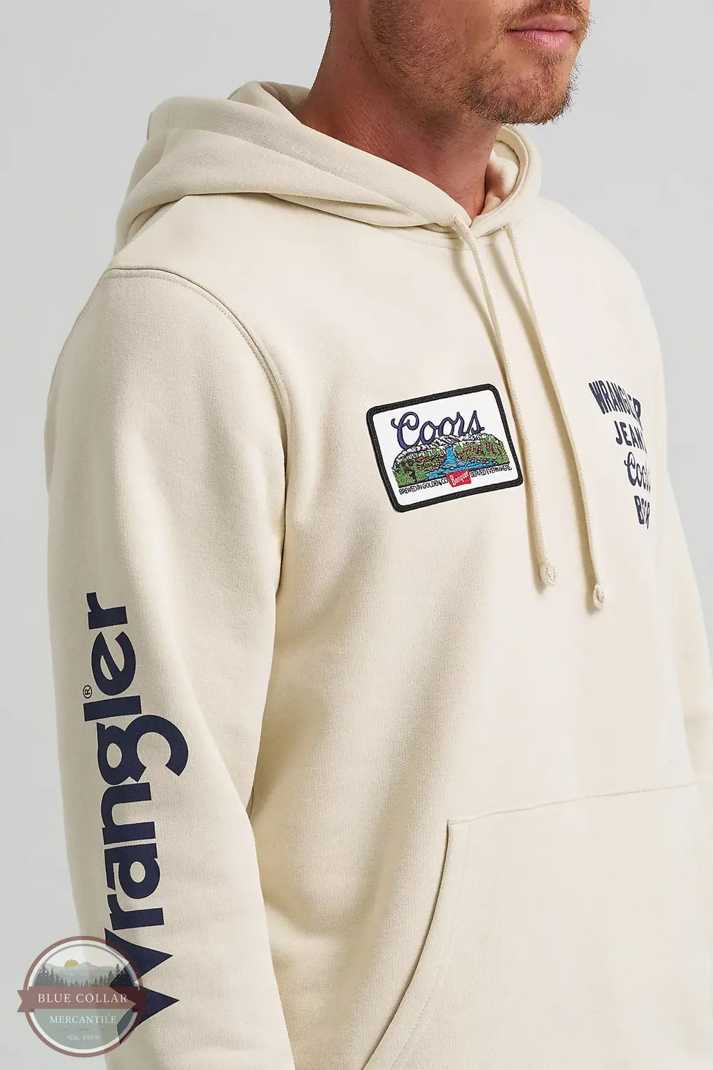 Wrangler 112373866 Wrangler X Coors Long Sleeve Hoodie in cream, sleeve two