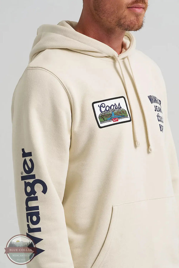 Wrangler 112373866 Wrangler X Coors Long Sleeve Hoodie in cream, sleeve two