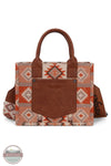Wrangler WG2209-8120S Aztec Pattern Print Crossbody Tote in tan, rear