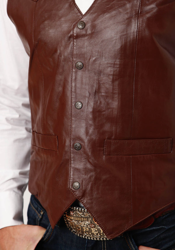 Roper 02-075-0520-0501 BR Brown Lamb Nappa Leather Vest