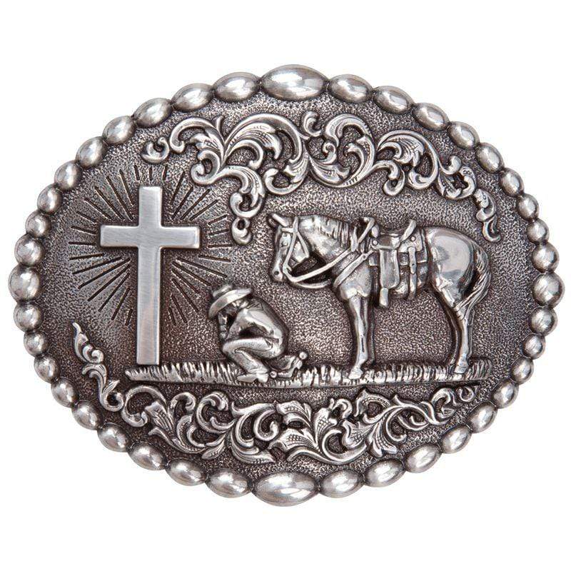 Nocona Youth Cowboy Prayer Silver Belt Buckle 37382 - Russell's Western  Wear, Inc.