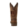 Durango DDB0314 Rebel™ Brown Distressed Falg Embroidery Western Boot back heel view
