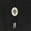 M&F 2270236 Silver & Black Oval Bolo black background
