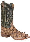 Tony Lama 6082 Leviathan Chocolate Pirarucu Big Bass Men's Western Boot 3/4 view