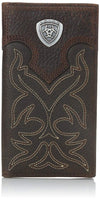 A3510802 Overlay Boot Stitch & Shield Leather Checkbook Wallet