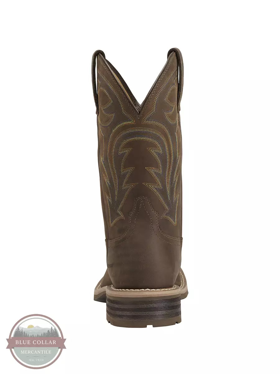Ariat 10014067 Hybrid Rancher Waterproof Western Boot in Oily Distressed Brown Heel View