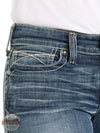 Ariat 10016202 R.E.A.L. Mid Rise Whipstitch Boot Cut Jean in Rainstorm front pocket