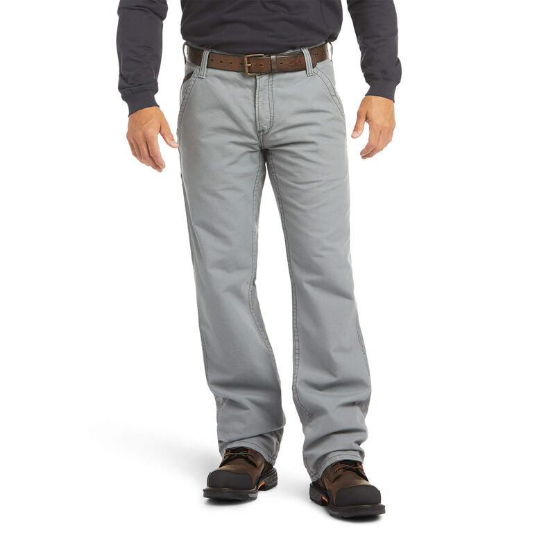 Ariat 10017226 Flame Resistant M4 Low Rise Workhorse Boot Cut Pant, Medium Gray
