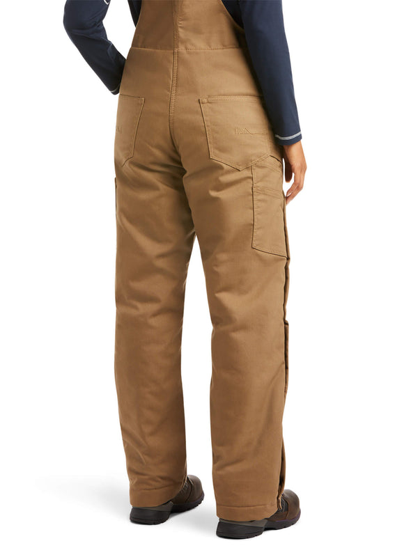 Ariat 10036685 Rebar DuraCanvas Stretch Insulated Bib in Field Khaki Back View
