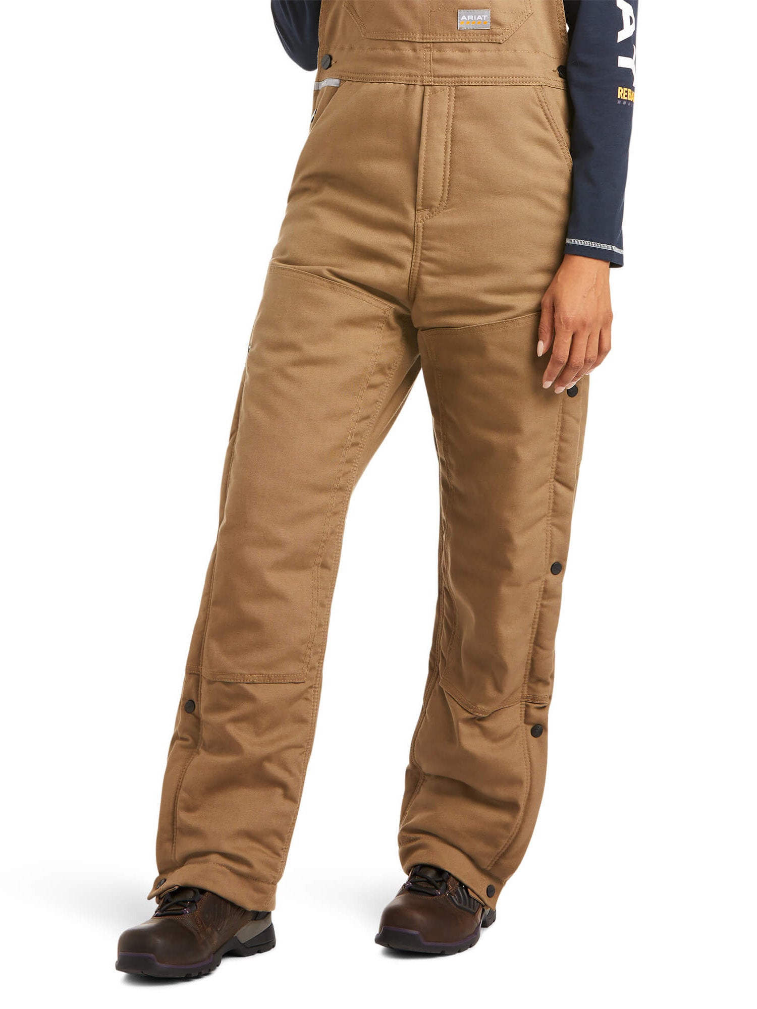 Ariat 10036685 Rebar DuraCanvas Stretch Insulated Bib in Field Khaki Front View
