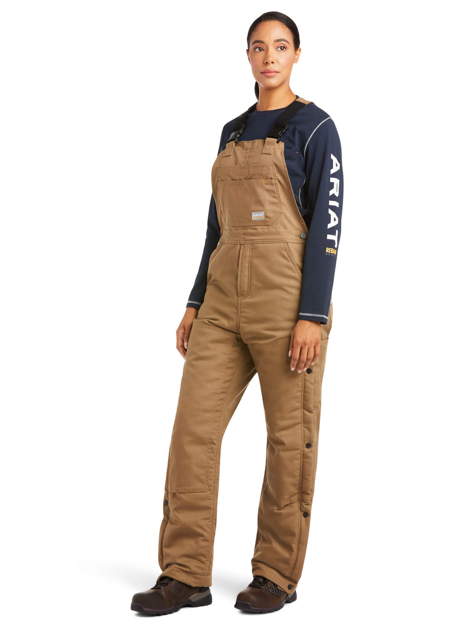 Ariat 10036685 Rebar DuraCanvas Stretch Insulated Bib in Field Khaki Full View