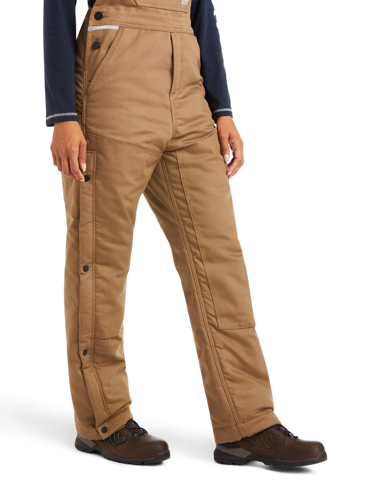 Ariat 10036685 Rebar DuraCanvas Stretch Insulated Bib in Field Khaki Side View