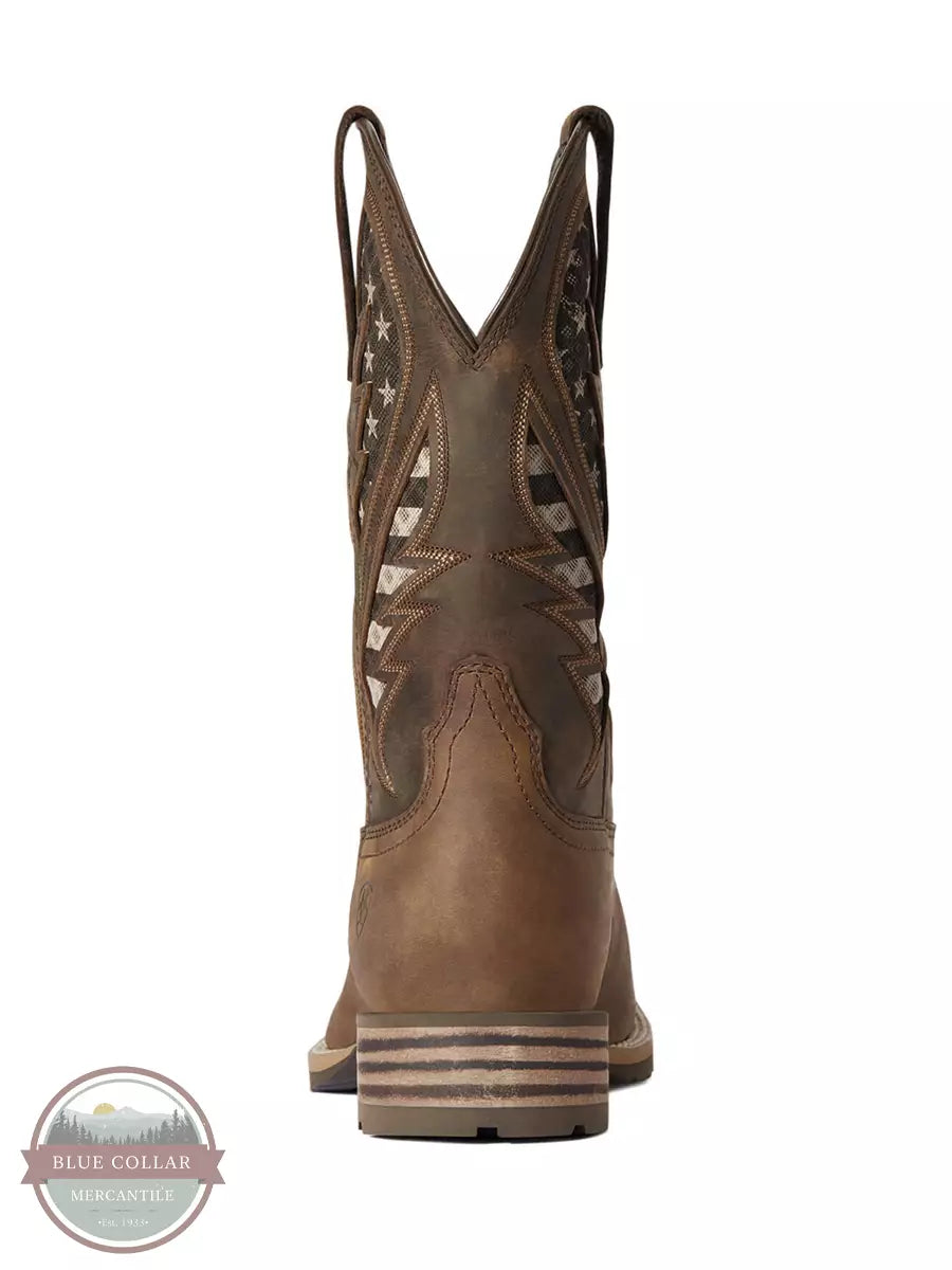 Ariat 10038340 Hybrid VentTEK Western Boot in Distressed Brown Heel View