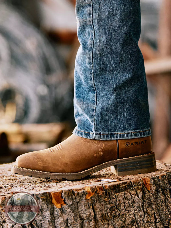 Ariat 10038354 Hybrid Patriot Waterproof Western Boot in Distressed Brown Life View
