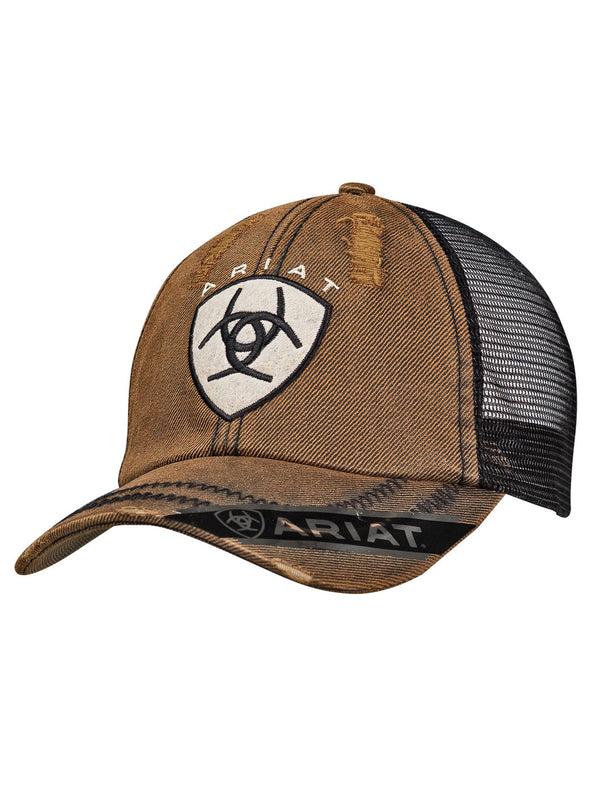 Ariat 15227133 Distressed Brown Oilskin Cap Front View