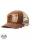 Ariat A300008902 R112 USA Leather Patch Cap in Brown Oilskin Profile View