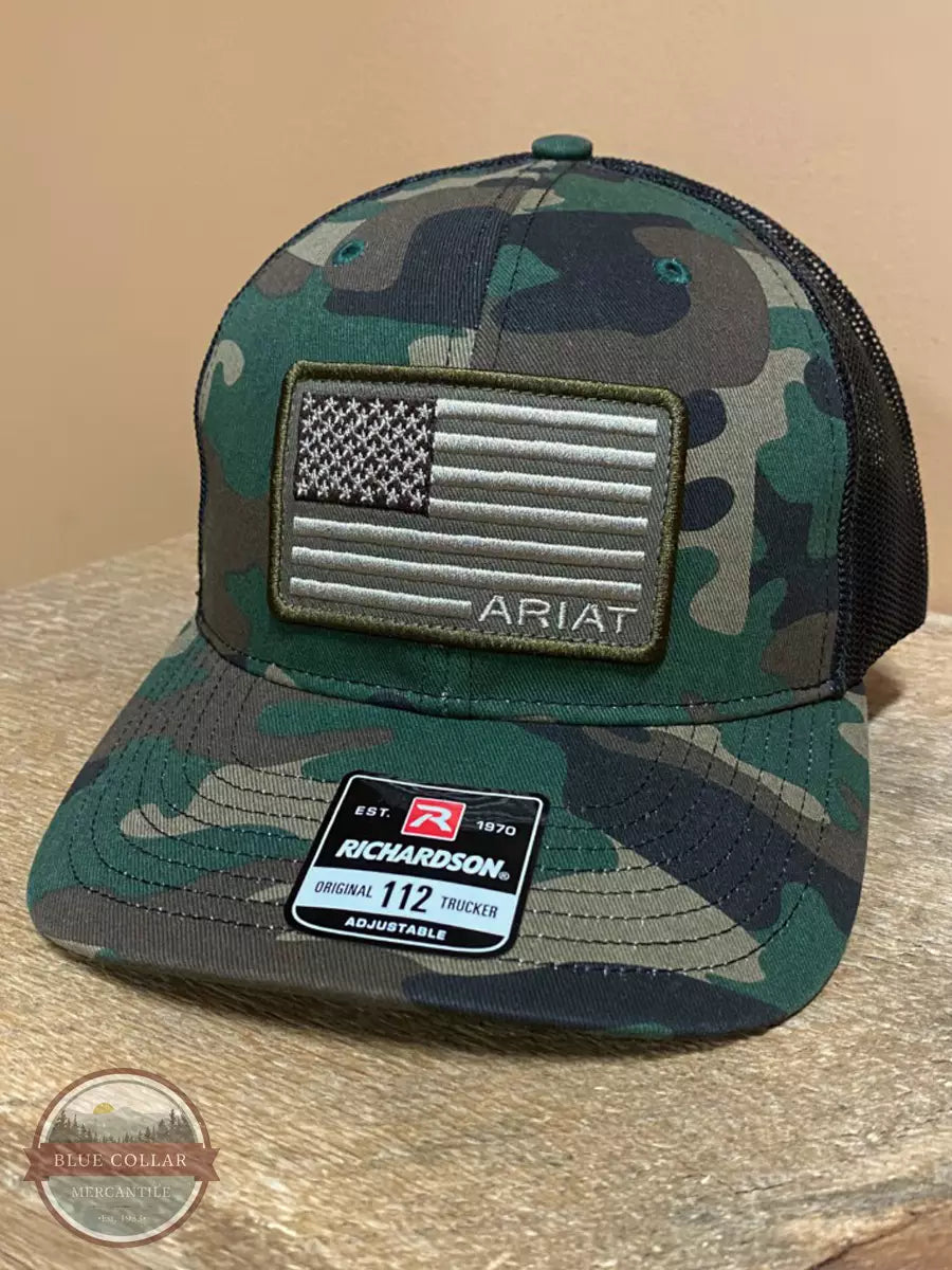 Ariat A3000158222 R112 USA Flag Patch Cap in Camo