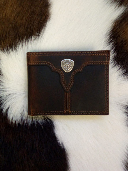 Ariat A3550202 Center Bump Shield Bi-Fold Wallet Front View